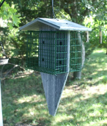 Double Large Suet/Seed Cake Feeder with Tail Prop - Marble Gray