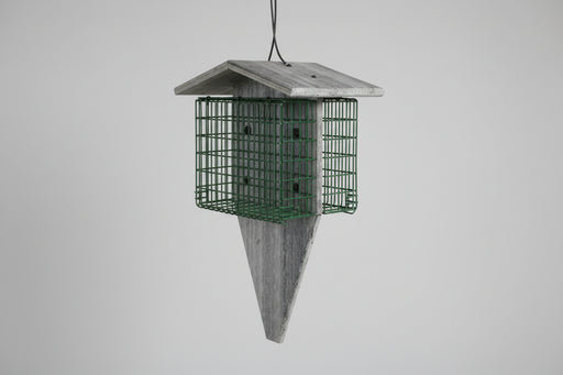 Double Large Suet/Seed Cake Feeder with Tail Prop - Marble Gray