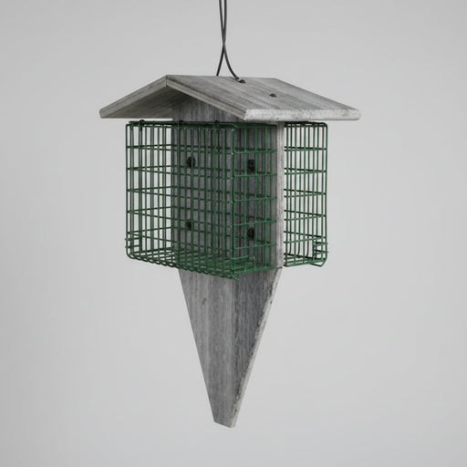 Double Large Suet/Seed Cake Feeder with Tail Prop - Marble Gray