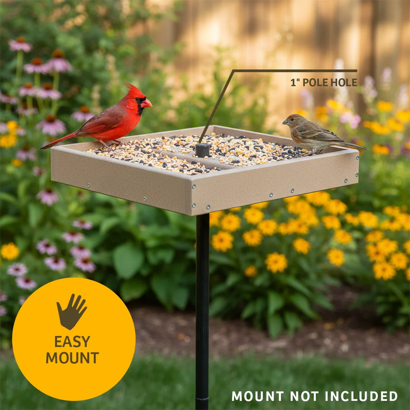 Pole Mounted Recycled Tray Feeder