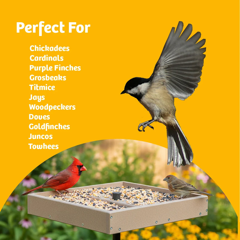 Pole Mounted Recycled Tray Feeder