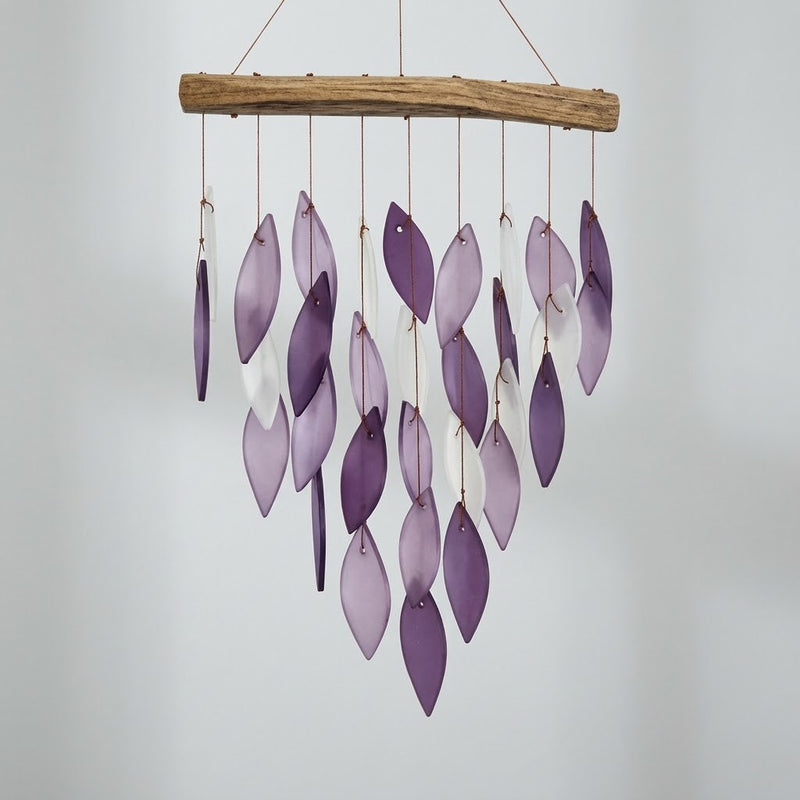 Lavender Purple Waterfall Glass Chime
