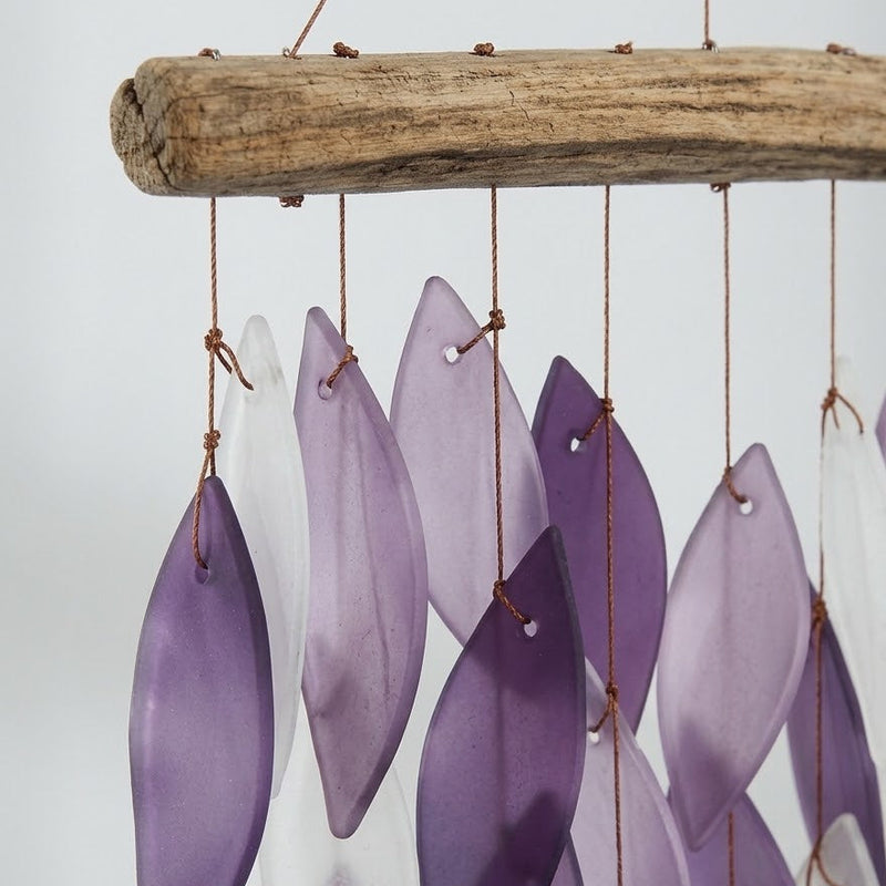 Lavender Purple Waterfall Glass Chime
closeup of glass chimes 