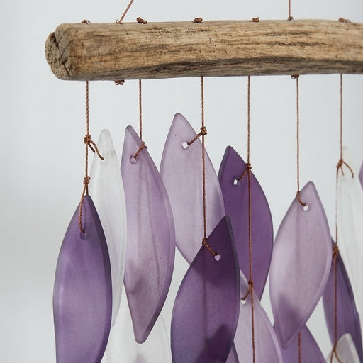 Lavender Purple Waterfall Glass Chime
closeup of glass chimes 