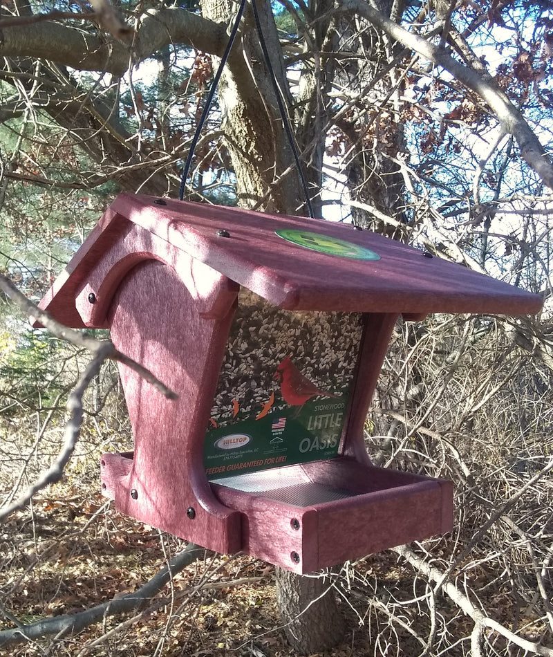 Little Oasis Recycled Bird Feeder - cherrywood