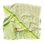 Luna Stripe Lime Green Moth Scarf - Silk Twill