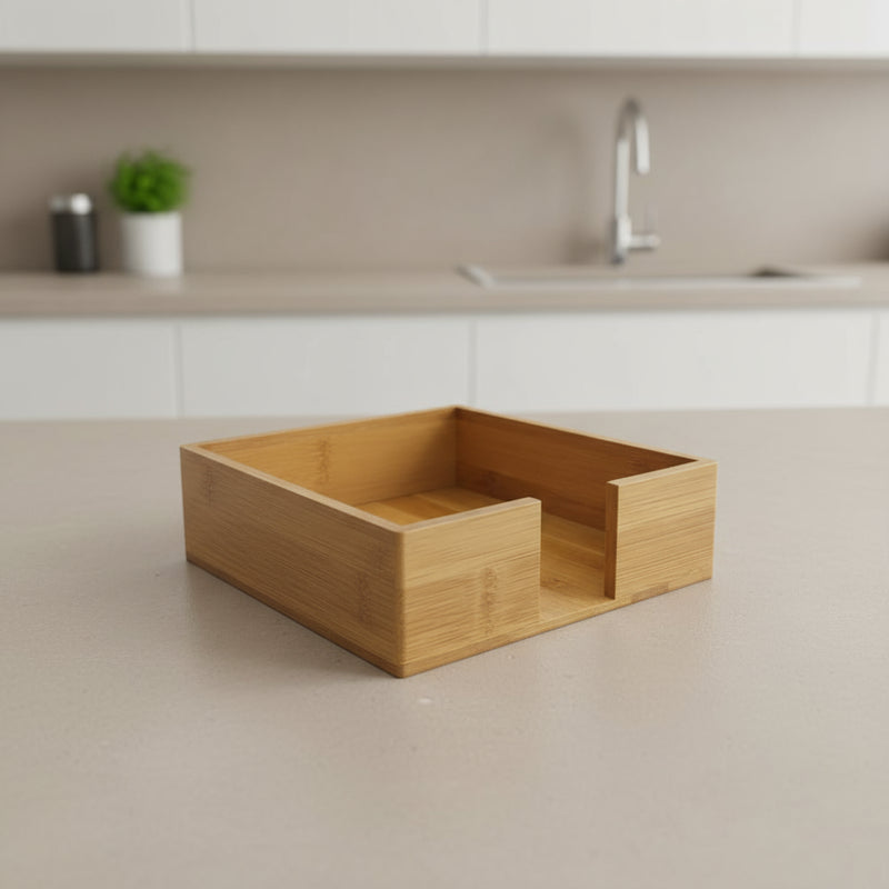 bamboo lunch size napkin caddy