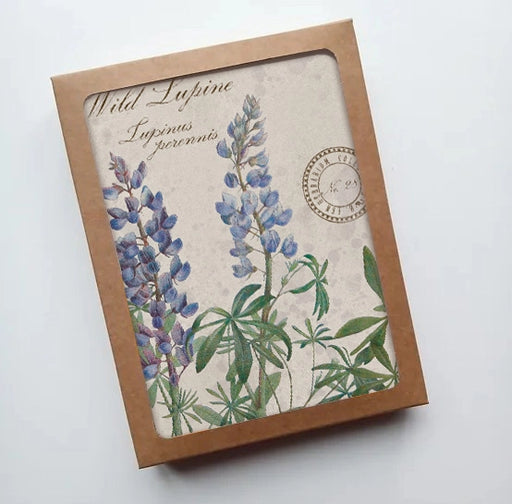Wild Lupine Vintage Botanical Specimen - Notecard Set of 8
with packaging