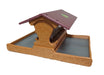 Magnet Post Mount Recycled Feeder - Tan with Cherrywood Roof