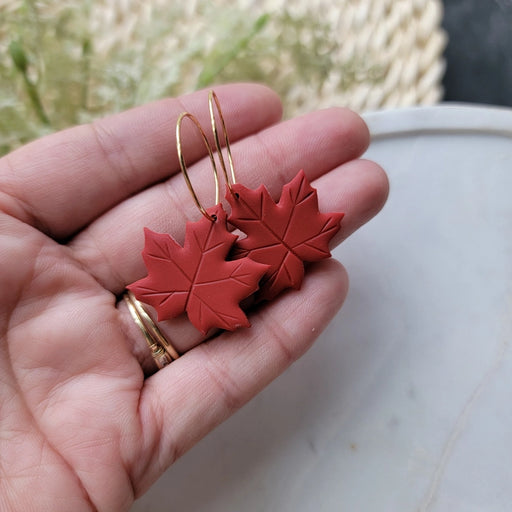 Autumn Leaf Hoops - for scale