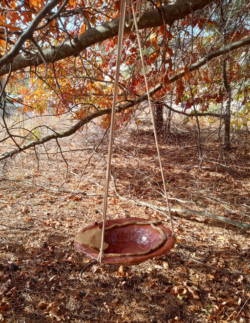 Hanging Bird Bath - Red Maple Leaf Bowl