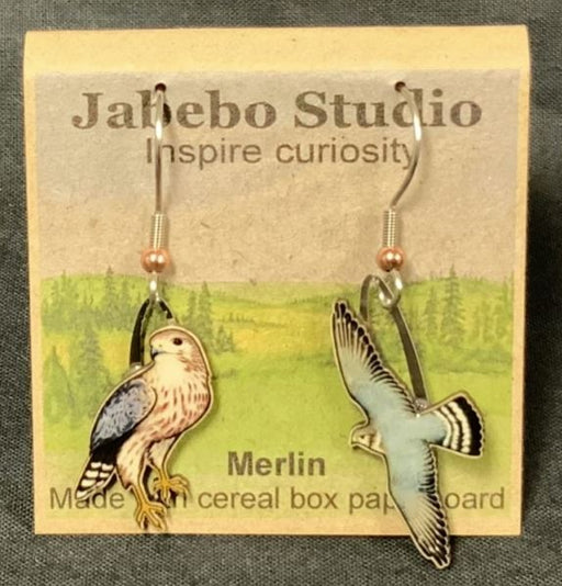 Merlin Falcon Earrings with packaging