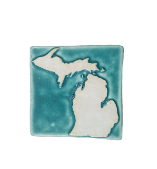 Stoneware Tile Michigan Upper & Lower Peninsulas - 4 x 4 inches