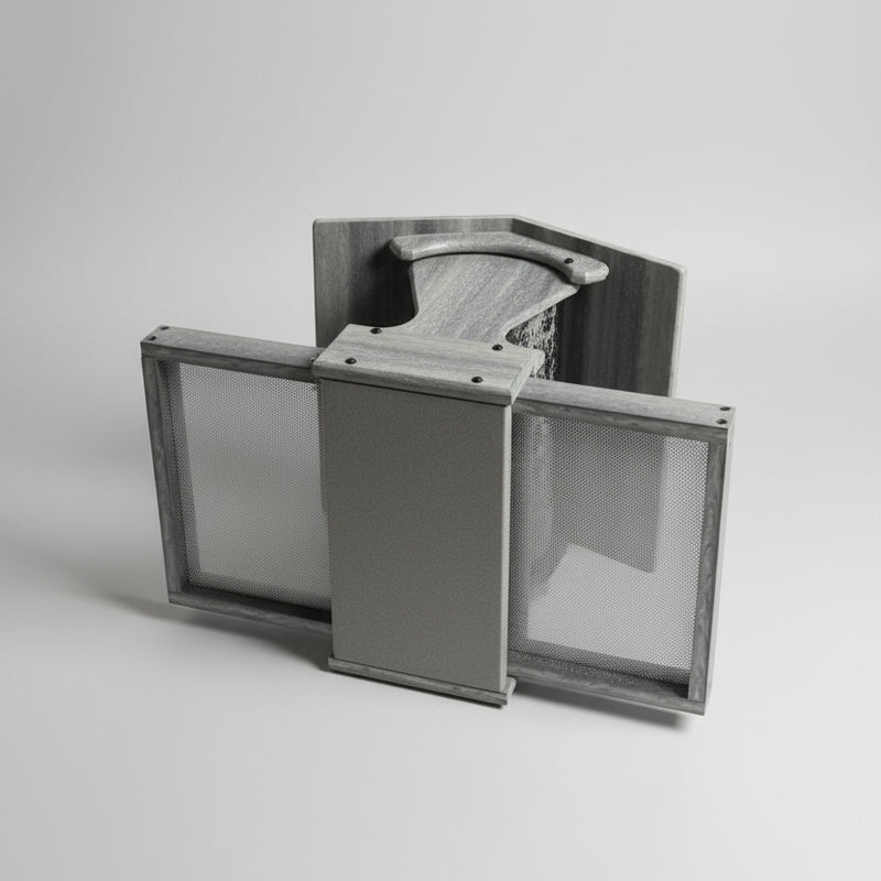 Mini Magnet Post Mount Recycled Feeder - marble gray
