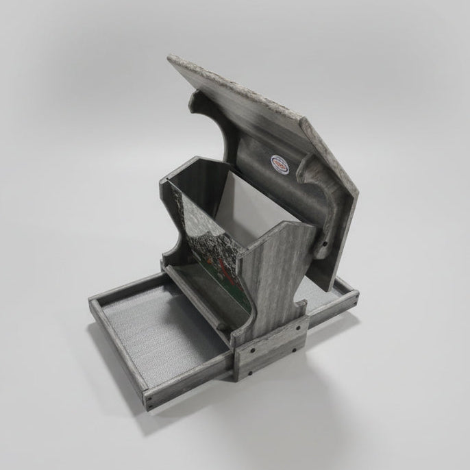 Mini Magnet Post Mount Recycled Feeder - marble gray
