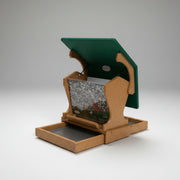 Mini Magnet Hanging Recycled Feeder - lifted roof to fill hopper