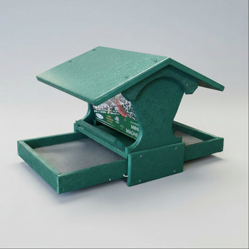 Mini Magnet Post Mount Recycled Feeder - green