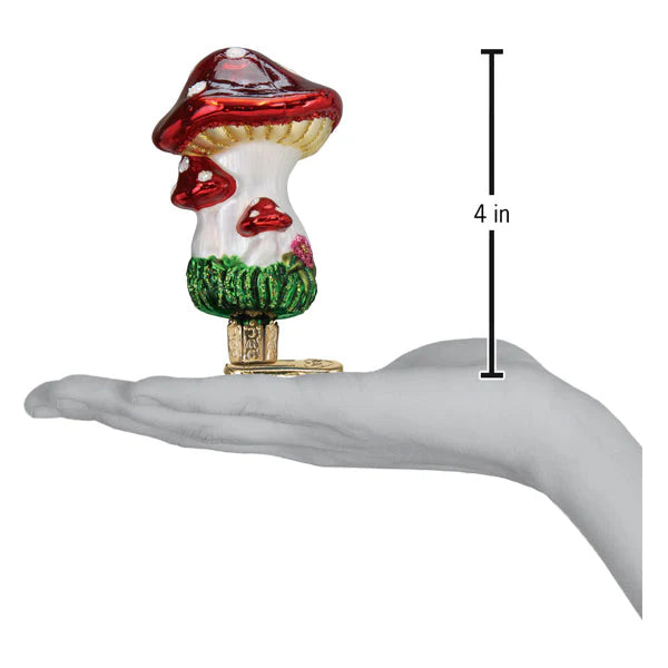 Mushroom Clip On Ornament with measurments