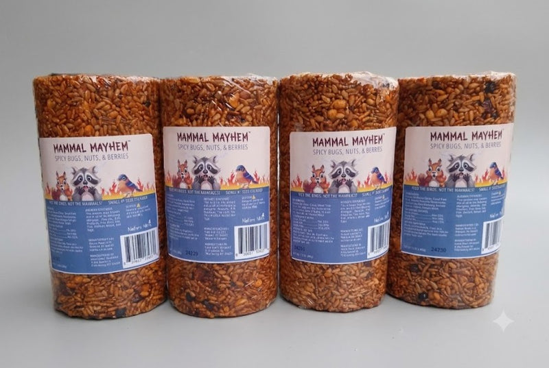 Mammal Mayhem Spicy Bugs, Nuts, & Berries - Seed Cylinder 2 lbs - 4 Pack