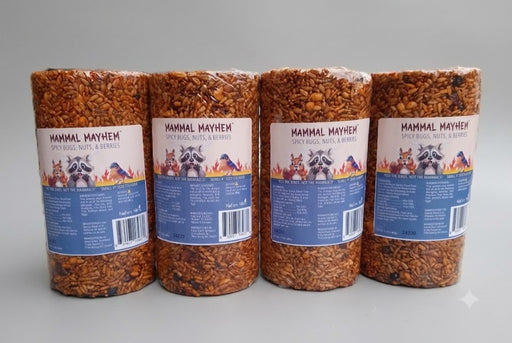 Mammal Mayhem Spicy Bugs, Nuts, & Berries - Seed Cylinder 2 lbs - 4 Pack