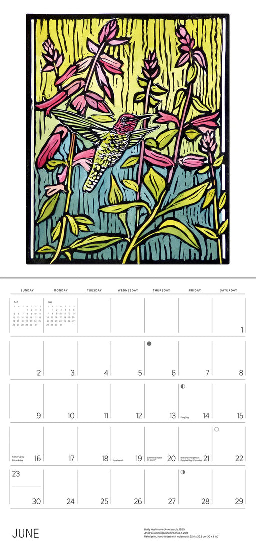 Molly Hashimoto: Birds 2024 Wall Calendar - sample page