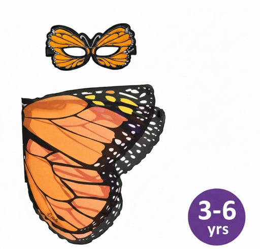 Orange Monarch Butterfly Wings + Mask
3-6 years old