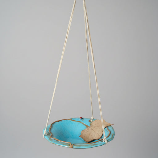 Hanging Bird Bath -Moonseed Vine Leaf Bowl