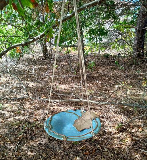 Hanging Bird Bath -Moonseed Vine Leaf Bowl