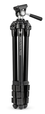 Mountain Pass™ Aluminum Tripod + Pan Head folded