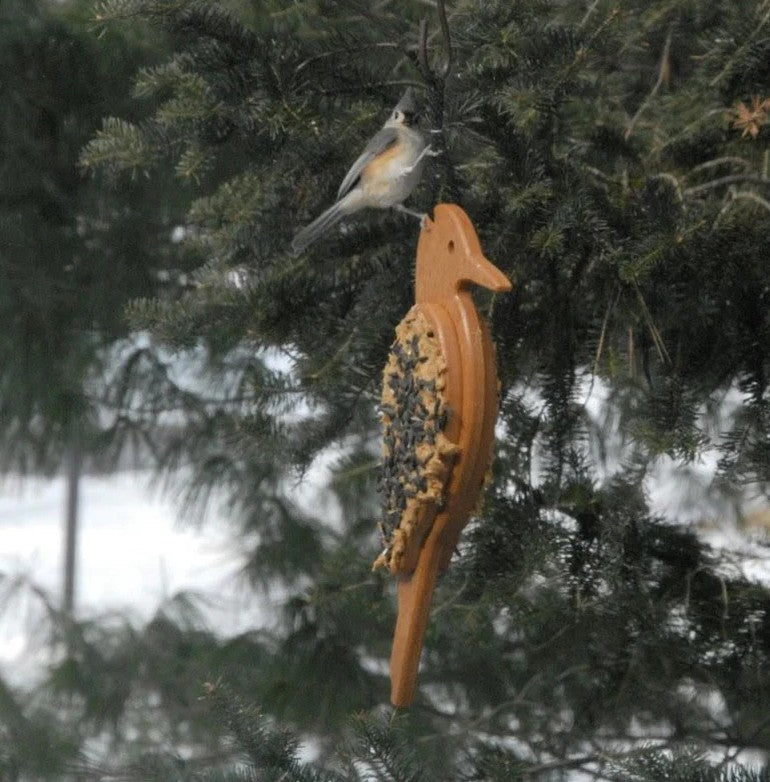 Mr. Woodpecker Feeder Starter Kit in use