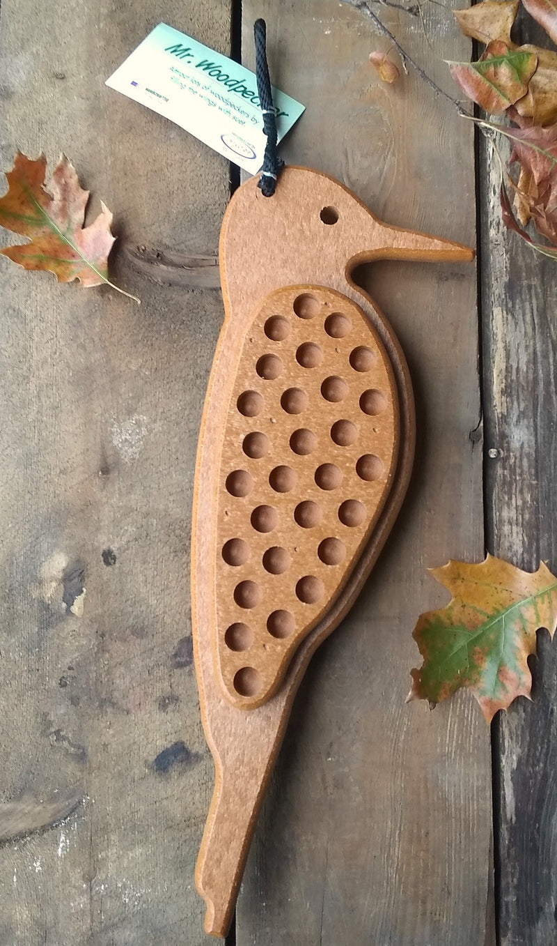 Mr. Woodpecker Recycled Feeder
Tan