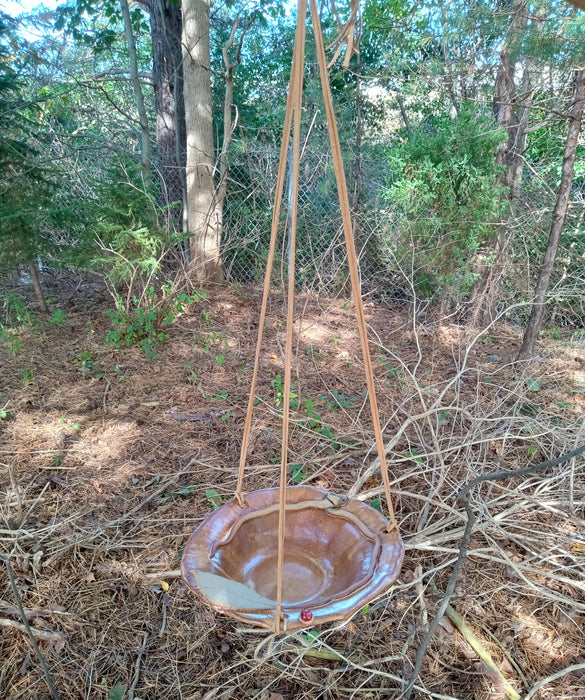 Hanging Bird Bath - Musclewood Leaf Bowl