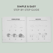 illustrated guide on how to draw a porcupine and a moose