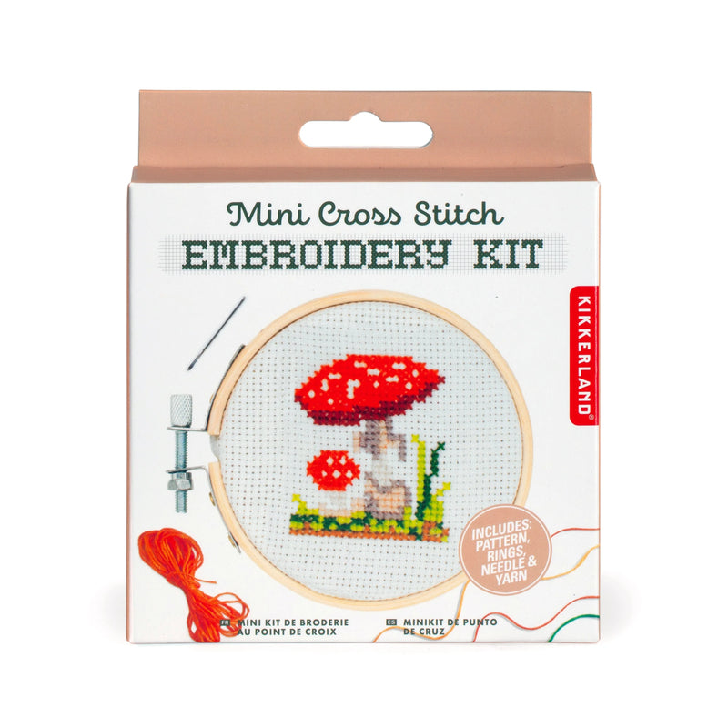 Mini Cross Stitch Embroidery Kit - Mushroom 