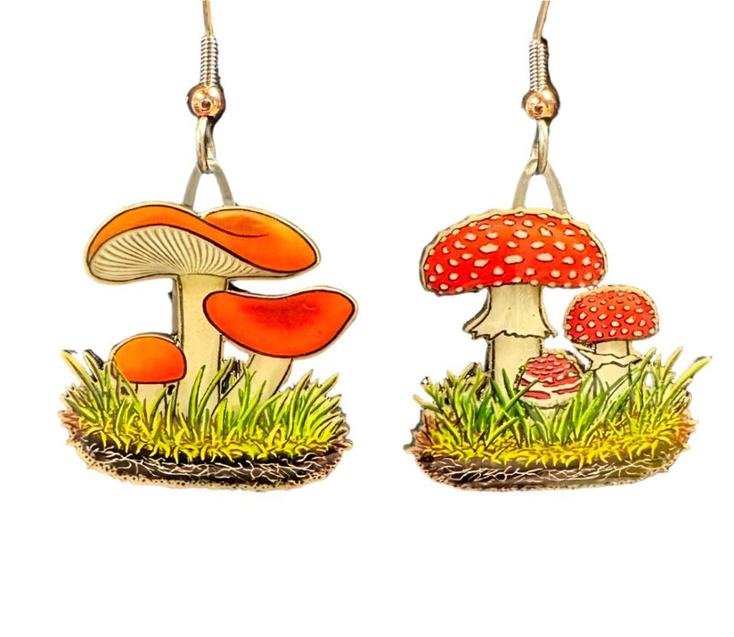 Mushroom Earrings - Mycorrhizal Fungi