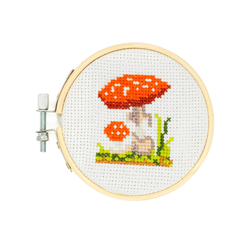 Mini Cross Stitch Embroidery Kit - Mushroom
finished product