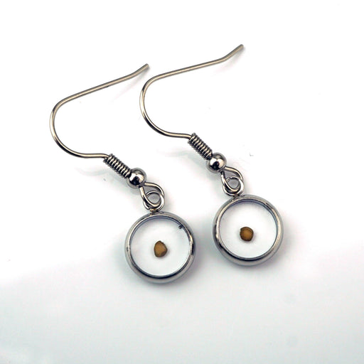 Small Circle Mustard Seed Earrings