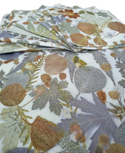 Table Runner and Napkin Set - Leaf print on Silk Noil
