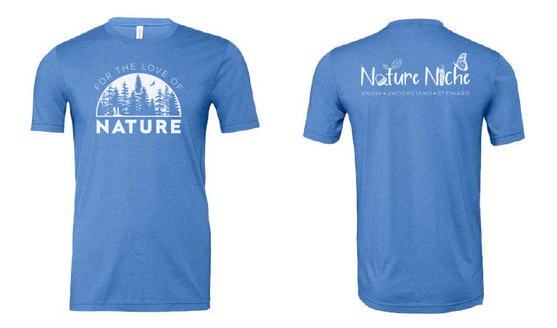 t-shirt in heather columbia blue