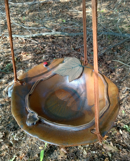 Hanging Bird Bath -Common Ninebark Leaf Bowl