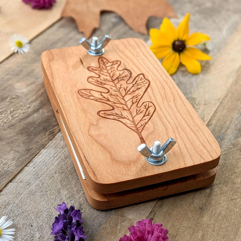 Hardwood Pocket Flower Press Kit - 3 x 5 Inches - Oak/Cherry