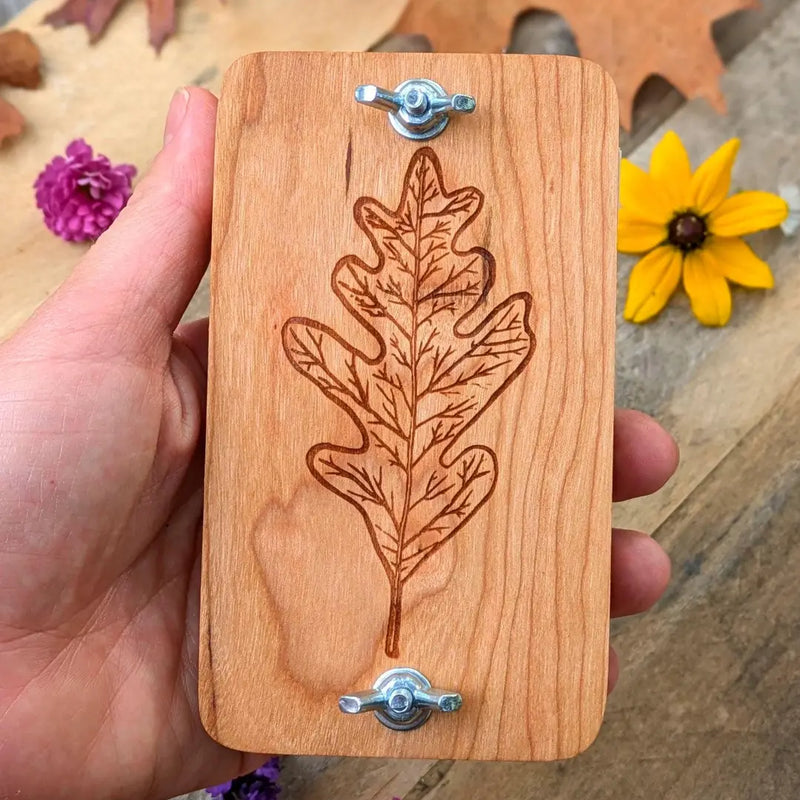 Hardwood Pocket Flower Press Kit - 3 x 5 Inches - Oak/Cherry