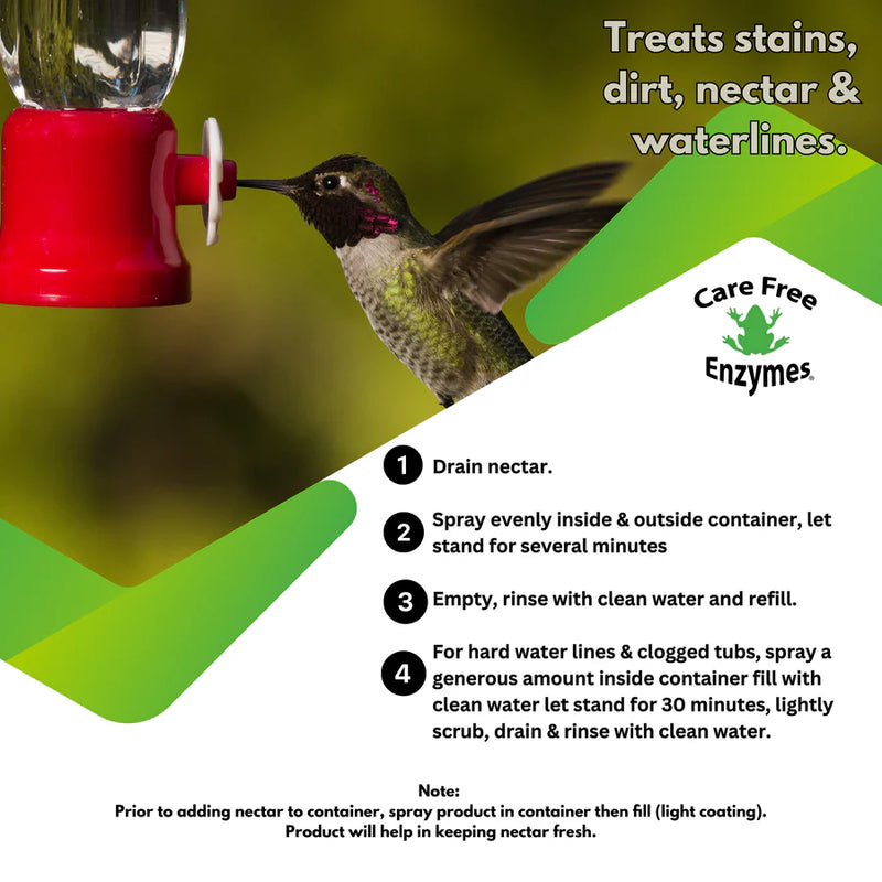 hummingbird feeder cleaner
directions on use