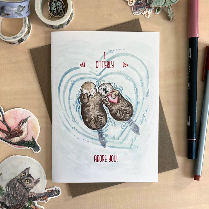 Valentines Day Card - I Otterly Adore You