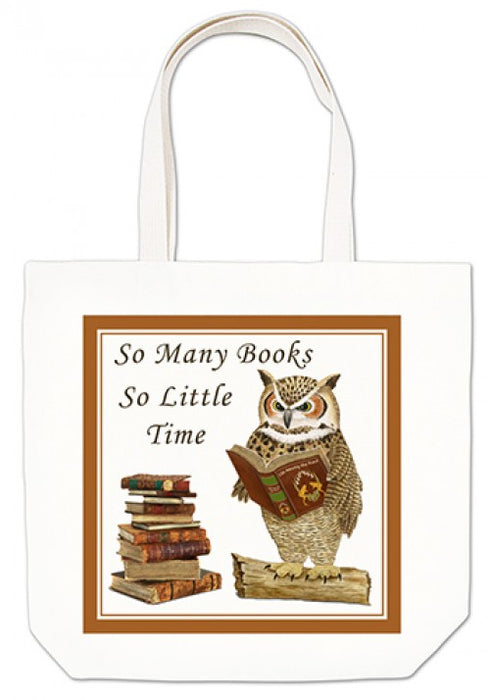 So Many Books - Owl Large Tote