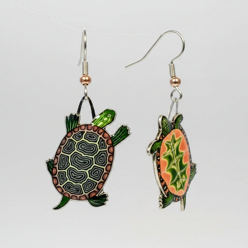 Painted Turtle Earrings