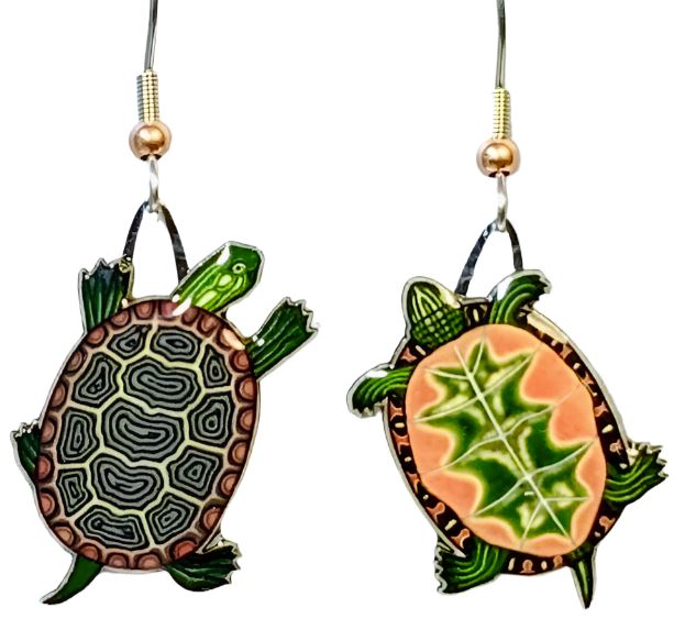 Painted Turtle Earrings