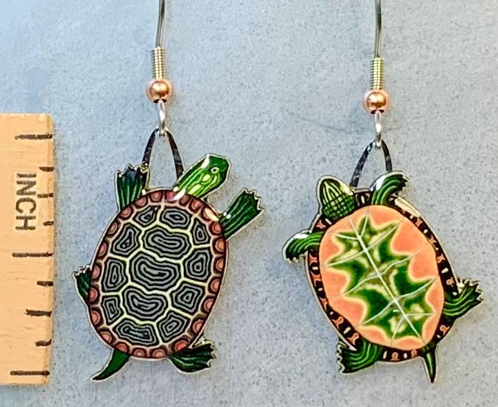 Painted Turtle Earrings