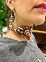 Silk Brown Butterfly Scarf - Painted Lady
worn by model