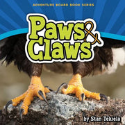 Book cover of 'Paws & Claws' with an eagle on a rock, featuring the title and author's name.